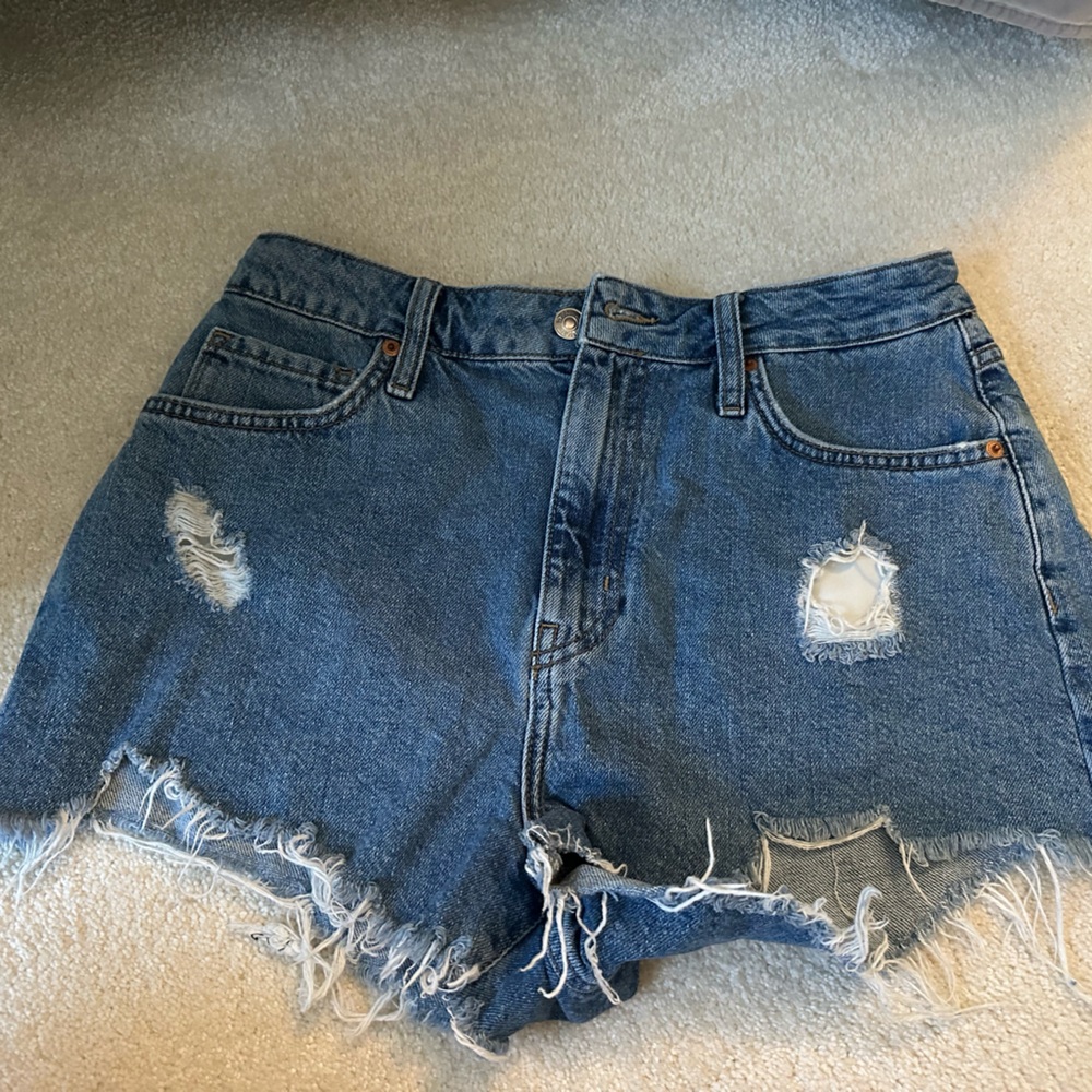 Forever 21 Blue Distressed Jean Shorts